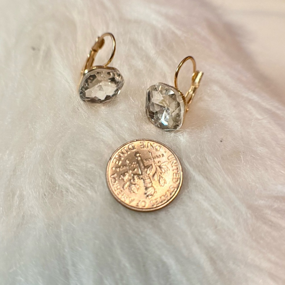 Elegant Gold and Silver Crystal Earrings